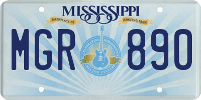 MS license plate MGR890