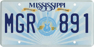 MS license plate MGR891