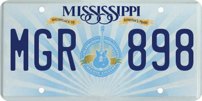 MS license plate MGR898