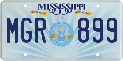 MS license plate MGR899