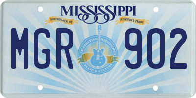 MS license plate MGR902