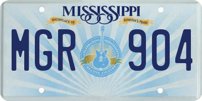 MS license plate MGR904