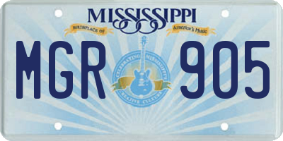 MS license plate MGR905
