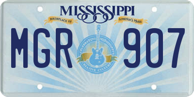 MS license plate MGR907