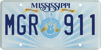 MS license plate MGR911