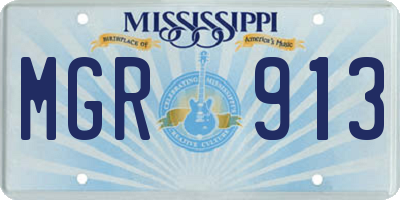 MS license plate MGR913