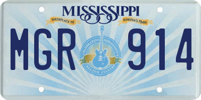 MS license plate MGR914