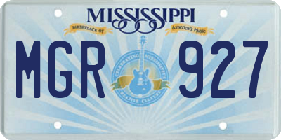 MS license plate MGR927