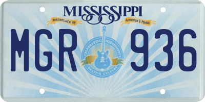 MS license plate MGR936