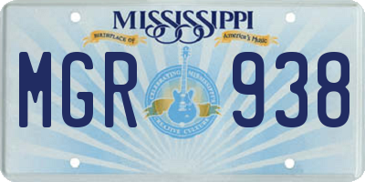 MS license plate MGR938