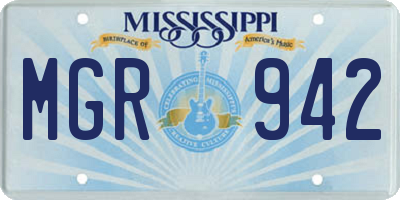 MS license plate MGR942