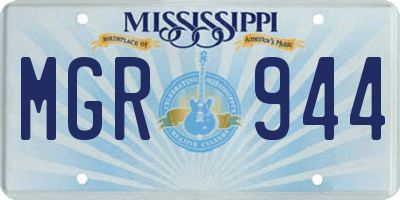 MS license plate MGR944