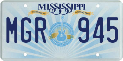 MS license plate MGR945