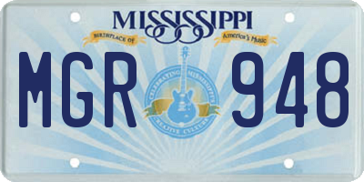 MS license plate MGR948