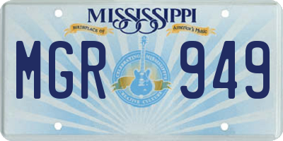MS license plate MGR949