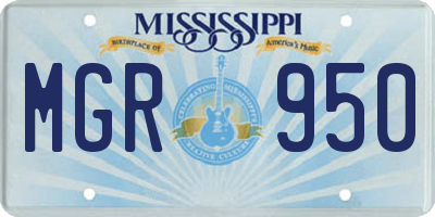 MS license plate MGR950