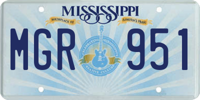 MS license plate MGR951
