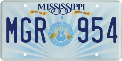 MS license plate MGR954