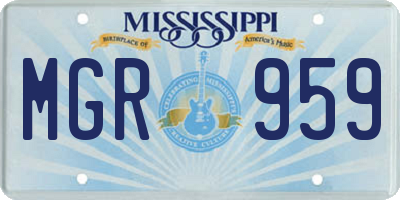 MS license plate MGR959