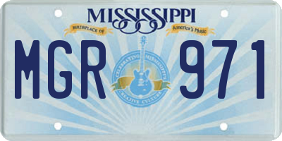 MS license plate MGR971
