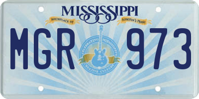 MS license plate MGR973