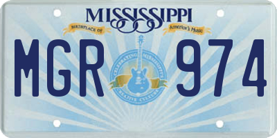 MS license plate MGR974