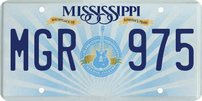 MS license plate MGR975