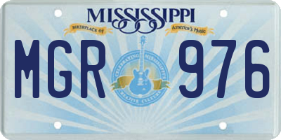 MS license plate MGR976