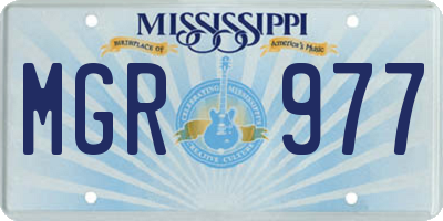 MS license plate MGR977