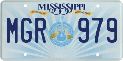 MS license plate MGR979