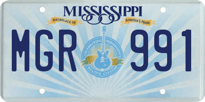 MS license plate MGR991