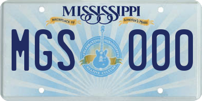 MS license plate MGS000
