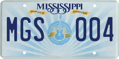 MS license plate MGS004