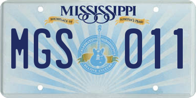 MS license plate MGS011