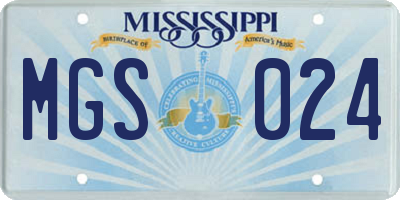 MS license plate MGS024