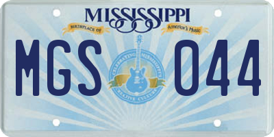 MS license plate MGS044
