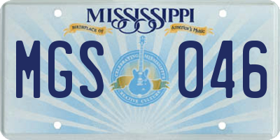 MS license plate MGS046