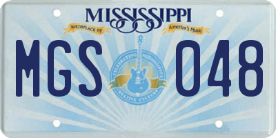 MS license plate MGS048