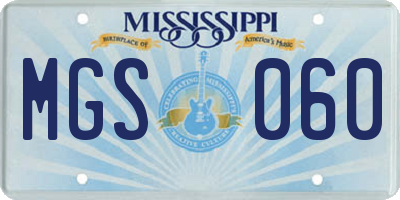 MS license plate MGS060