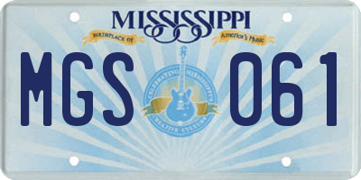 MS license plate MGS061