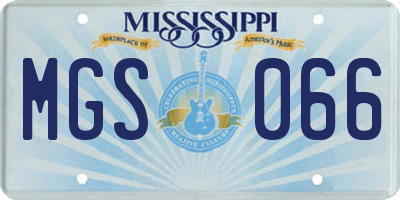 MS license plate MGS066