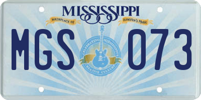 MS license plate MGS073