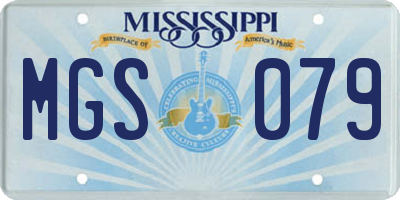 MS license plate MGS079