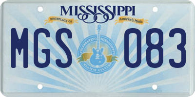 MS license plate MGS083