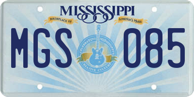 MS license plate MGS085