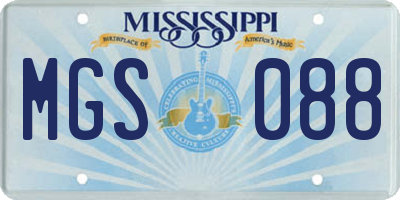 MS license plate MGS088