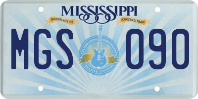 MS license plate MGS090