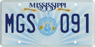 MS license plate MGS091