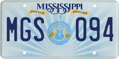 MS license plate MGS094