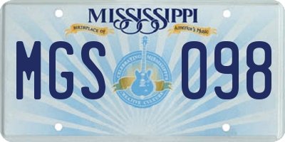 MS license plate MGS098